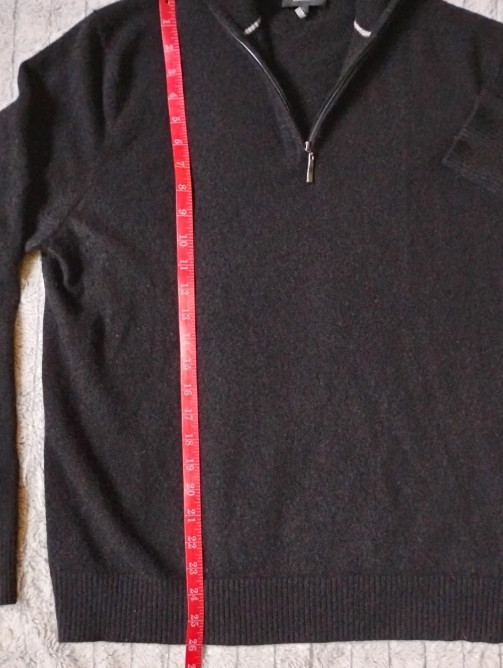 100% Cashmere- SOFT Men's Black Half-Zip Sweater
